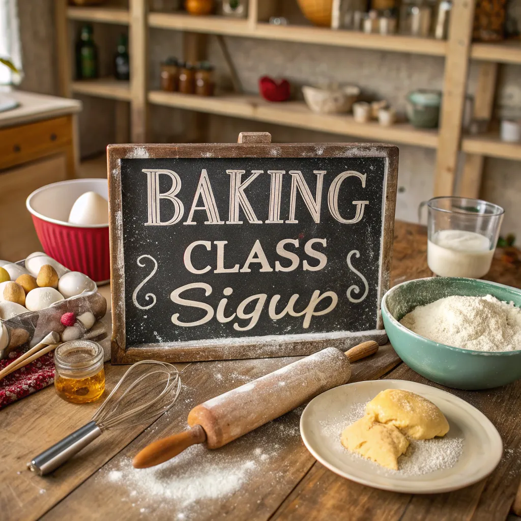 Baking class signup illustration