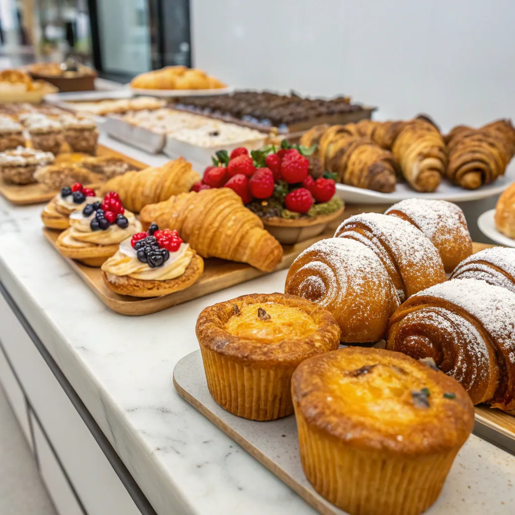 Delicious pastries on display
